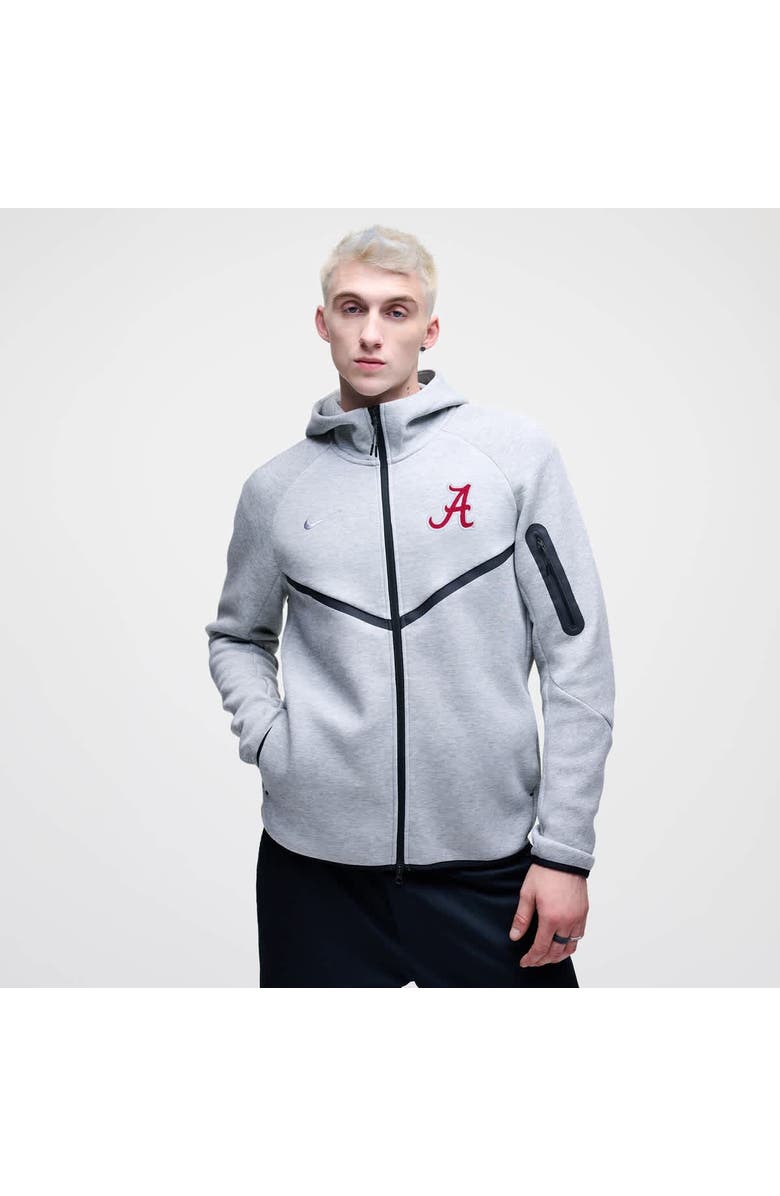 Nike Men's Nike Heather Gray Alabama Crimson Tide Tech Fleece Full-Zip Windrunner Hoodie, Main, color, Heather Gray