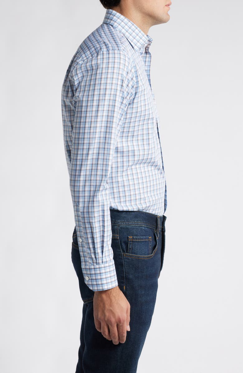 Peter Millar Crown Crafted Hogwill Check Button-Up Shirt, Alternate, color, Brook Blue