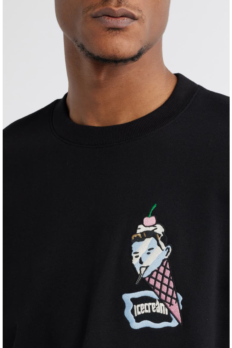 Coneman Cotton Graphic Sweatshirt, Alternate, color, BLACK