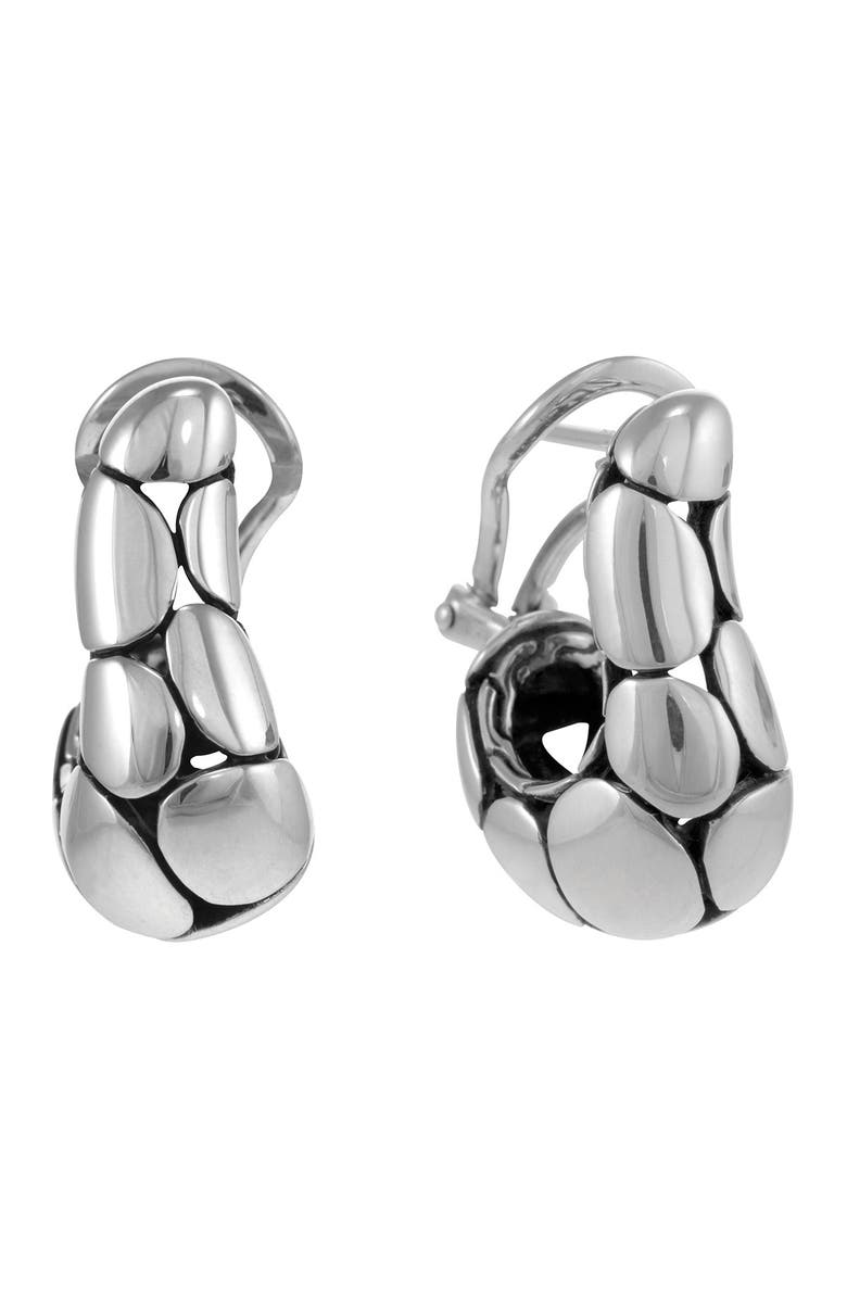 John Hardy Kali Arus Sterling Silver Textured J-Hoop Earrings, Main, color, 