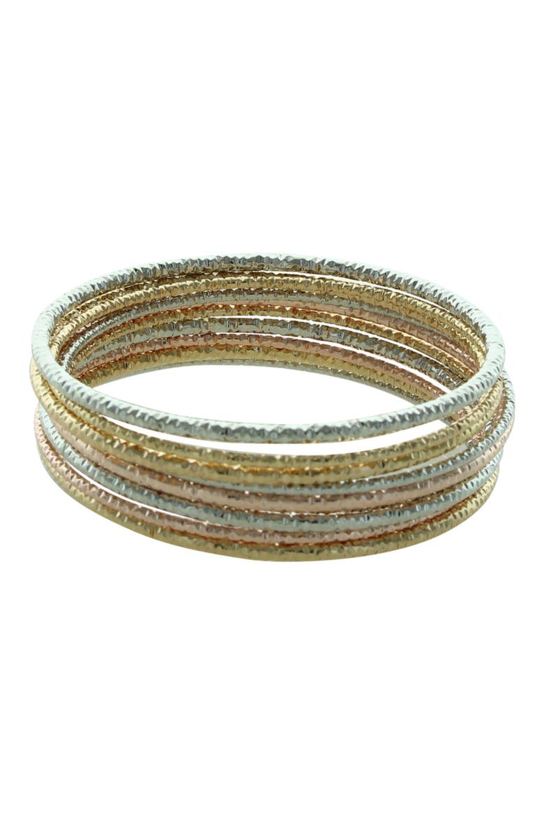 Inaya Set of 10 Bangle Bracelets, Main, color, GOLD MULTI