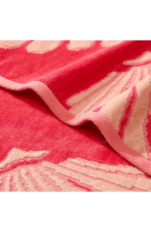 Nautica Set Of 2 Cotton Blend Terry Beach Towels In Red