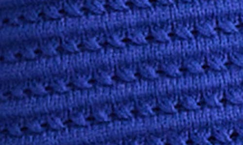 Kasper Pointelle Stitch Button-up Cardigan In Blue