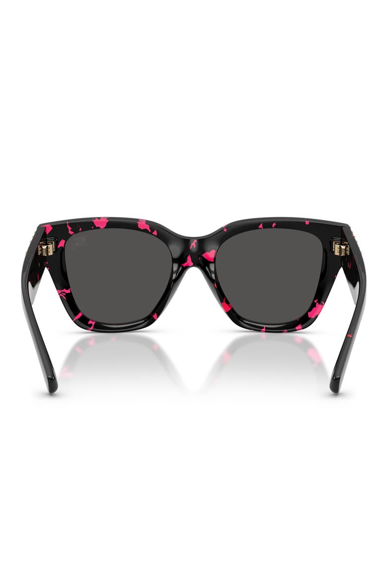 53mm Square Sunglasses, Alternate, color, FUCHSIA HAVANA / DARK GREY