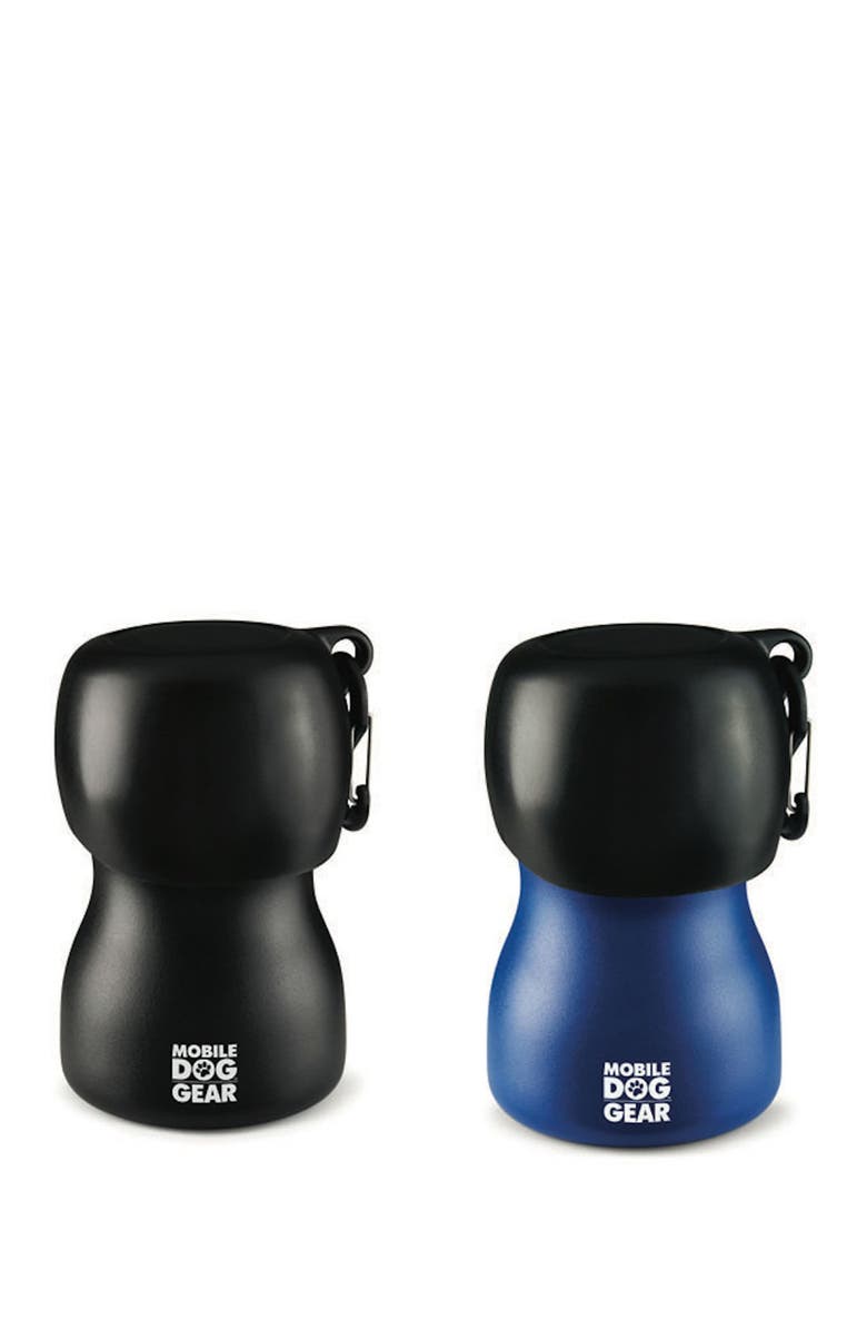 MOBILE DOG GEAR 9.5oz. Water Bottle - Black/Blue - Set of 2, Alternate, color, 