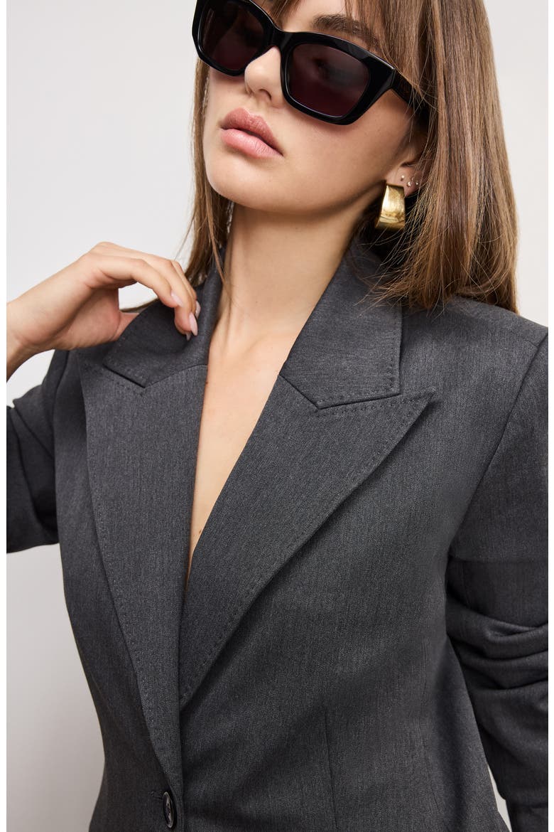 Essential Sculpt Suit Blazer, Alternate, color, DARK HEATHER GRAY