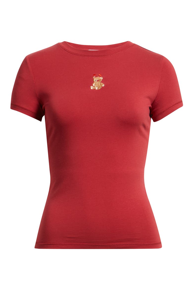 Sweetheart Bear Baby Tee, Alternate, color, DEEP RED