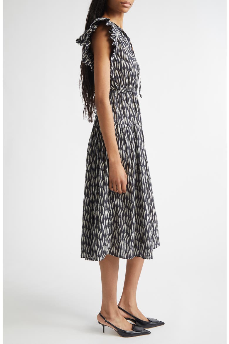 Kairi Flutter Sleeve Midi Dress, Alternate, color, GRAPHITE