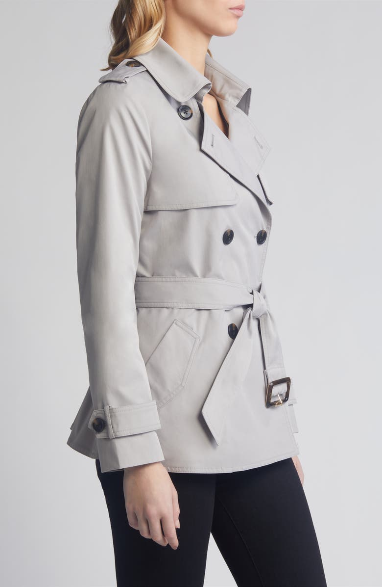 BCBGMAXAZRIA Double Breasted Belted Trench Coat, Alternate, color, 