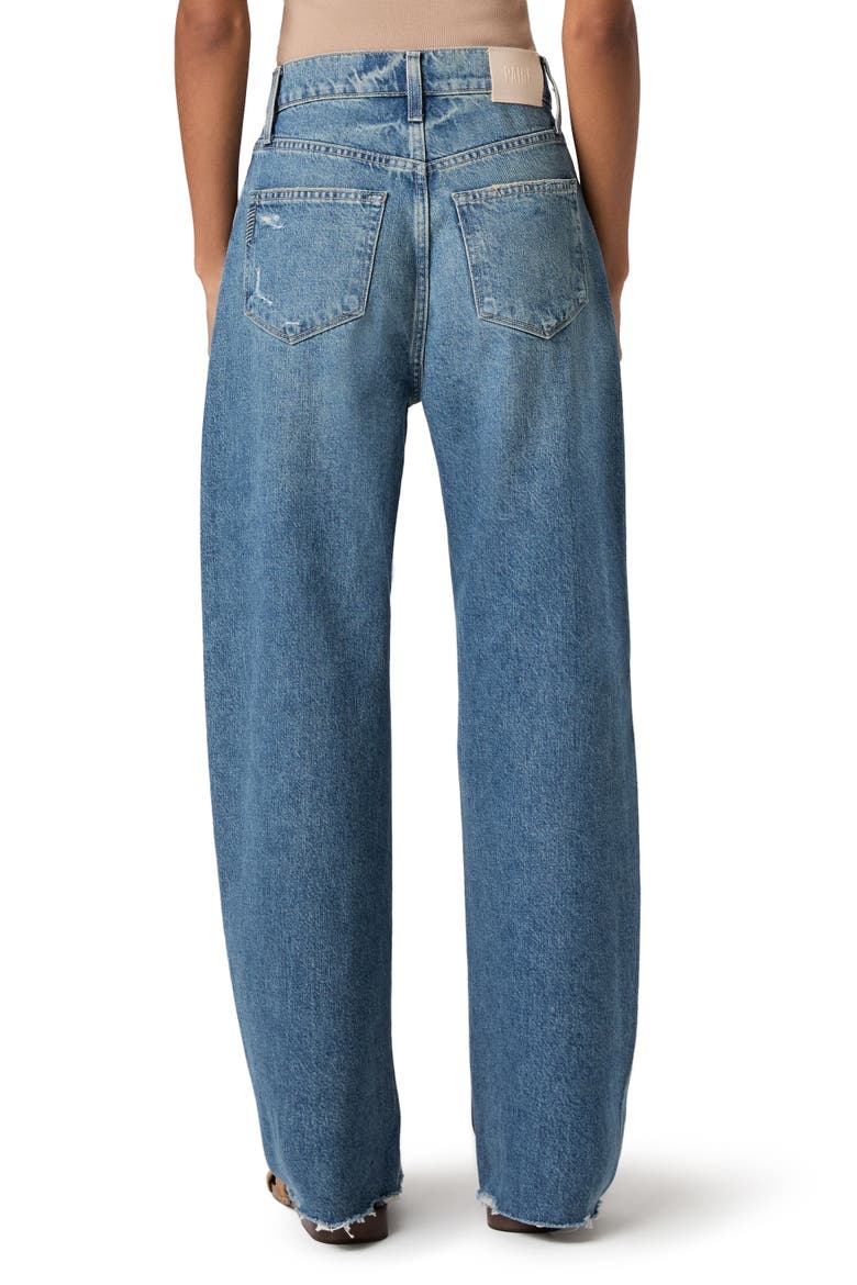 Arellia Skimmer Covered Button Fly Wide Leg Jeans, Alternate, color, TERAZZO DESTRUCTED CHEW HEM