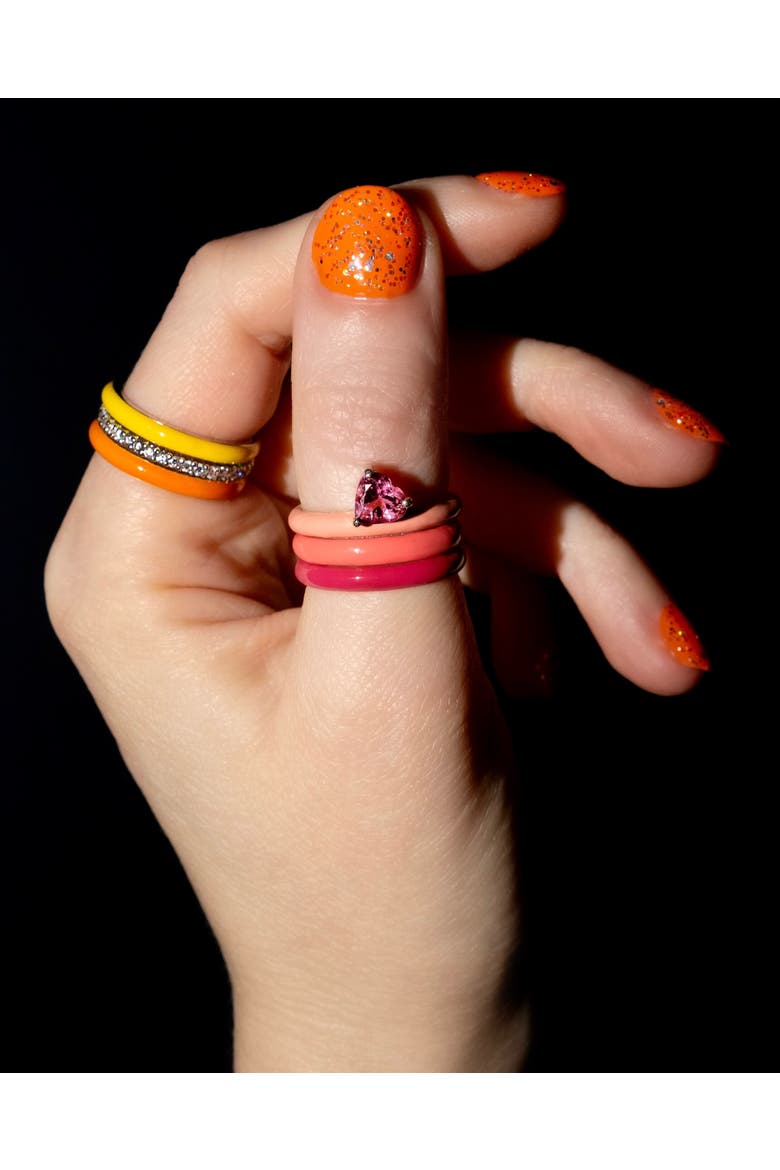 Gem + Enamel Stacking Ring, Alternate, color, Rainbow Multi