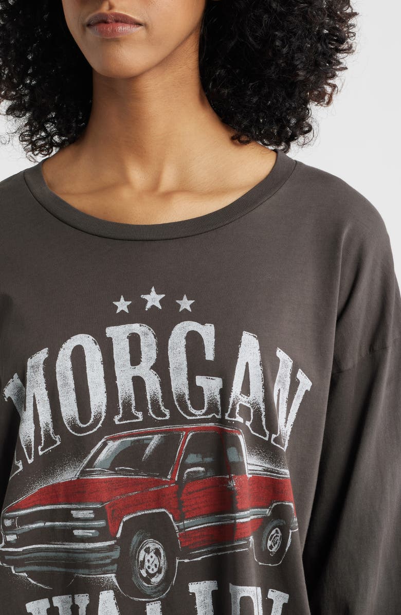 Daydreamer Morgan Wallen Ain't Comin' Back Long Sleeve Cotton Graphic T-Shirt, Alternate, color, Washed Black