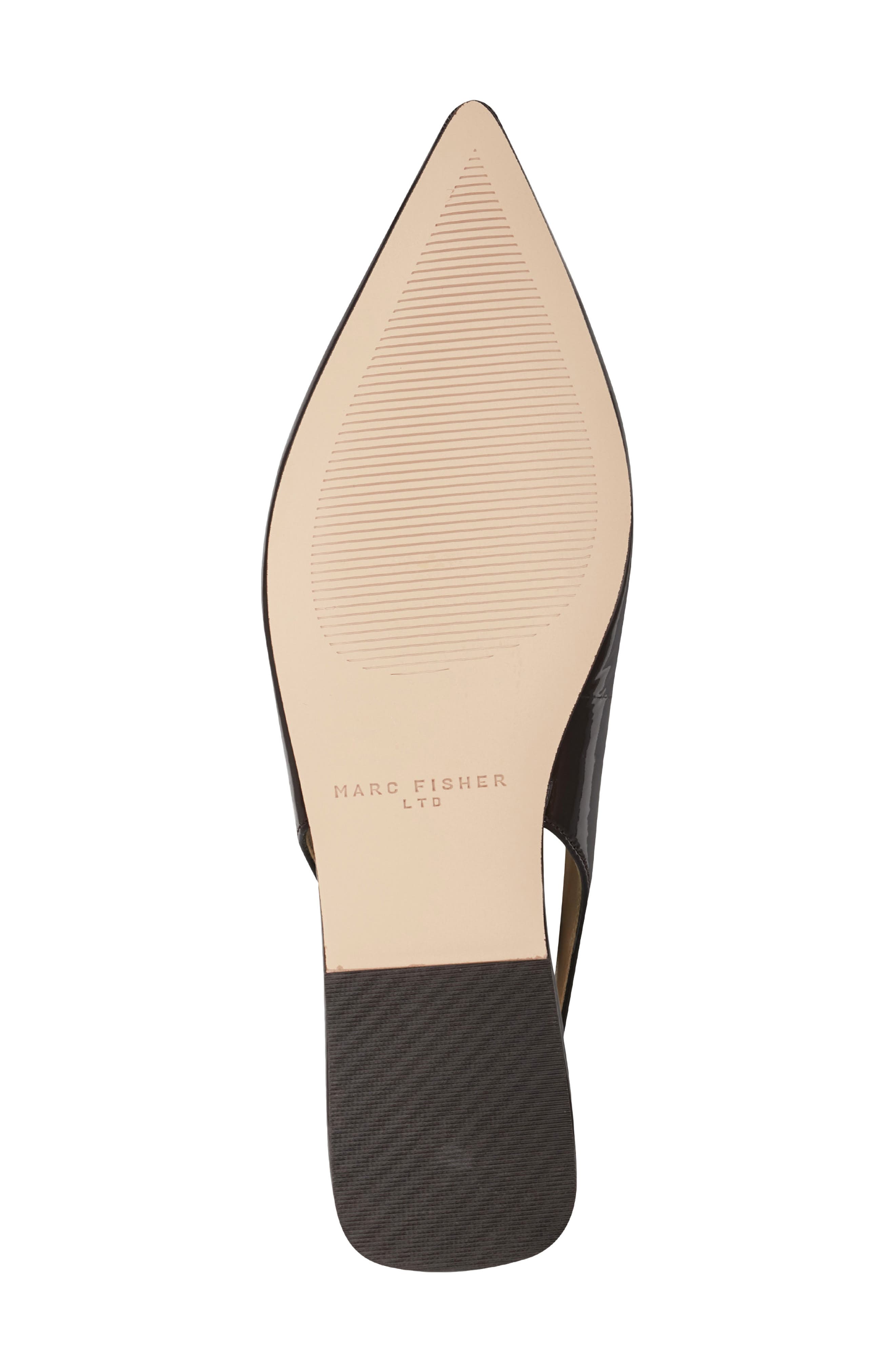 Gabra Pointed Toe Slingback Flat, Alternate, color, DARK BROWN