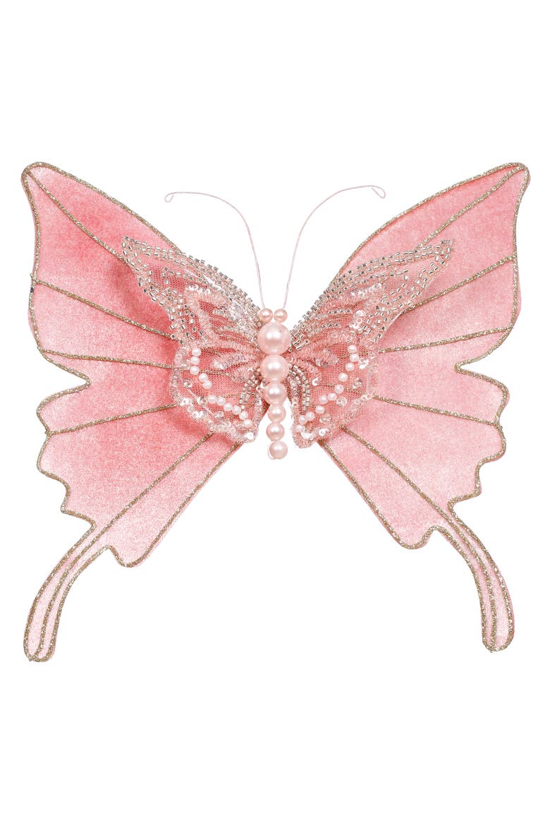 Festive Butterfly Clip, Set of 6, Main, color, Pink