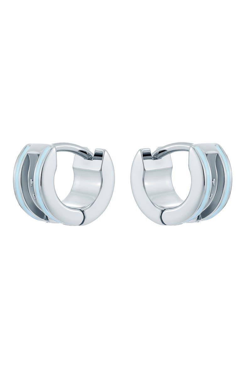 Rolo Classic Color Huggie Hoop Earrings, Alternate, color, METALLIC SILVER