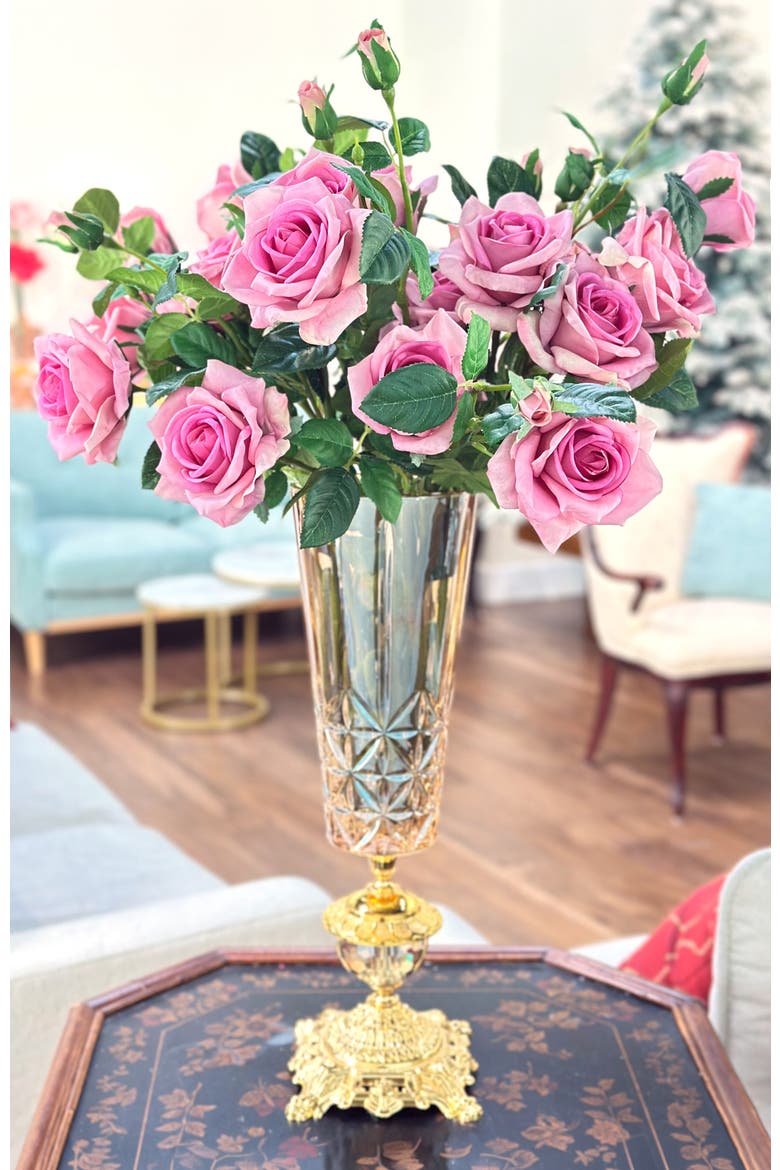 Stately Pedestal Vase, Alternate, color, Amber