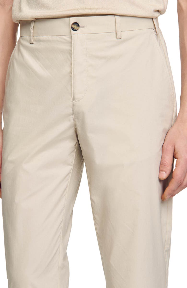 SANDRO Cotton tapered trousers, Alternate, color, Light Grey