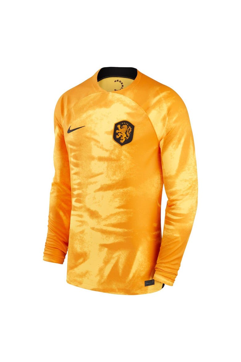 Men's Nike Orange Netherlands National Team 2022/23 Home Breathe Stadium Replica Blank Long Sleeve Jersey, Alternate, color, Orange