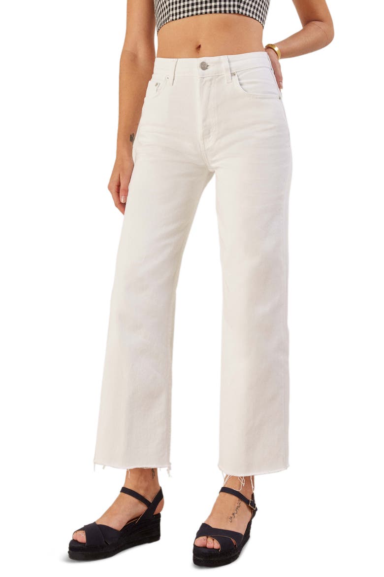 Fawcett High Waist Crop Jeans, Main, color, WHITE