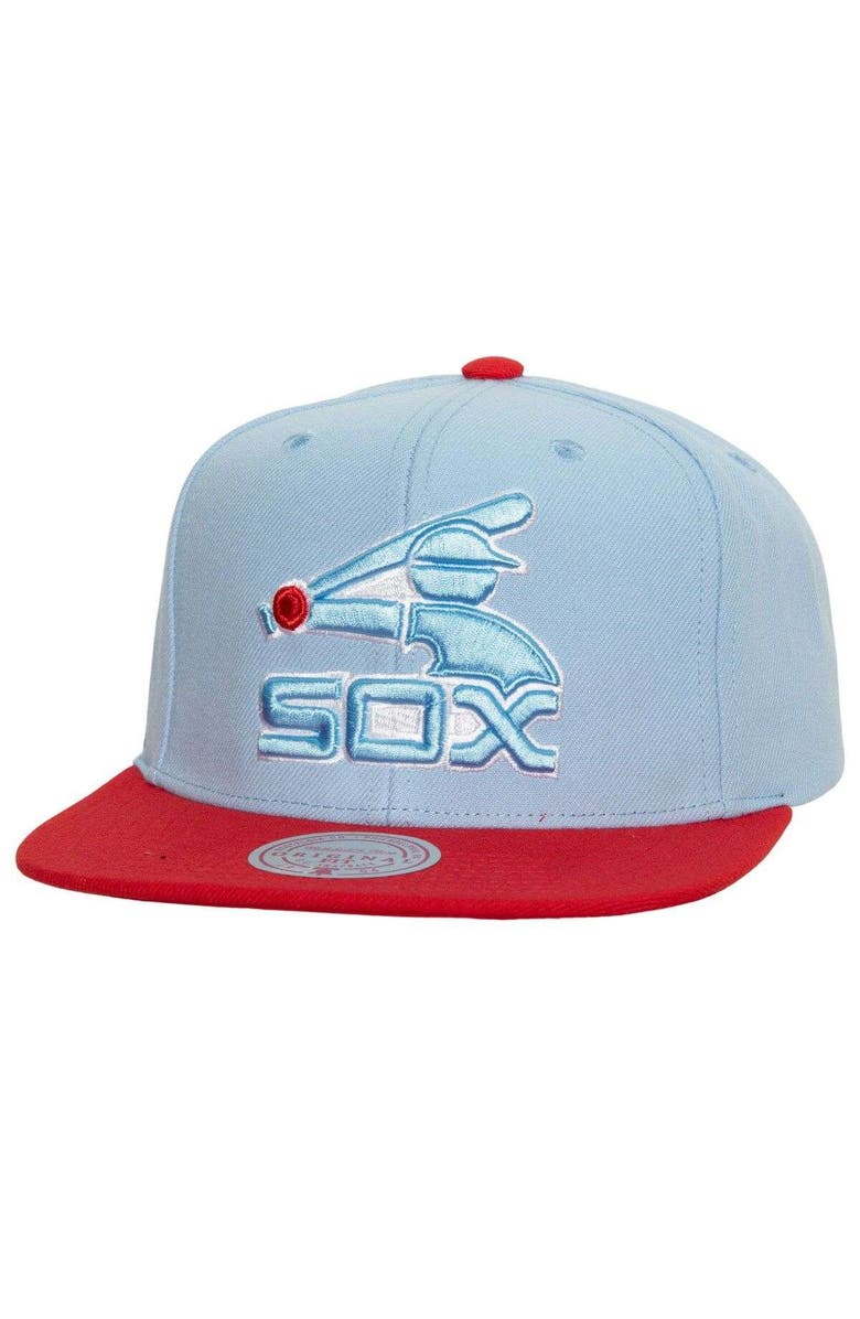 Mitchell & Ness Men's Mitchell & Ness Light Blue/Red Chicago White Sox Hometown Snapback Hat, Main, color, Light Blue