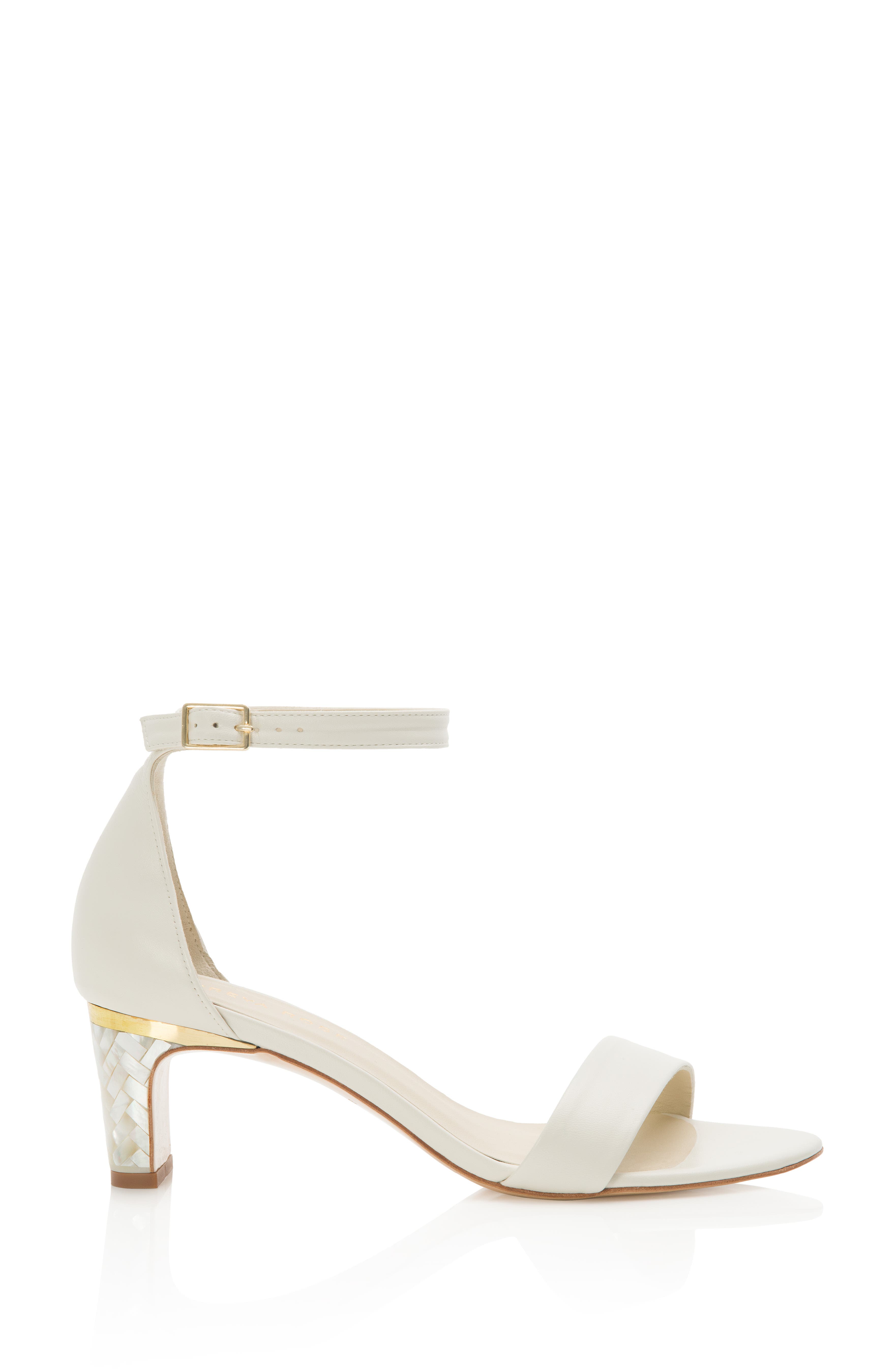 Freya Rose Chloe Ankle Strap Pearl Heel Sandal, Alternate, color, Ivory