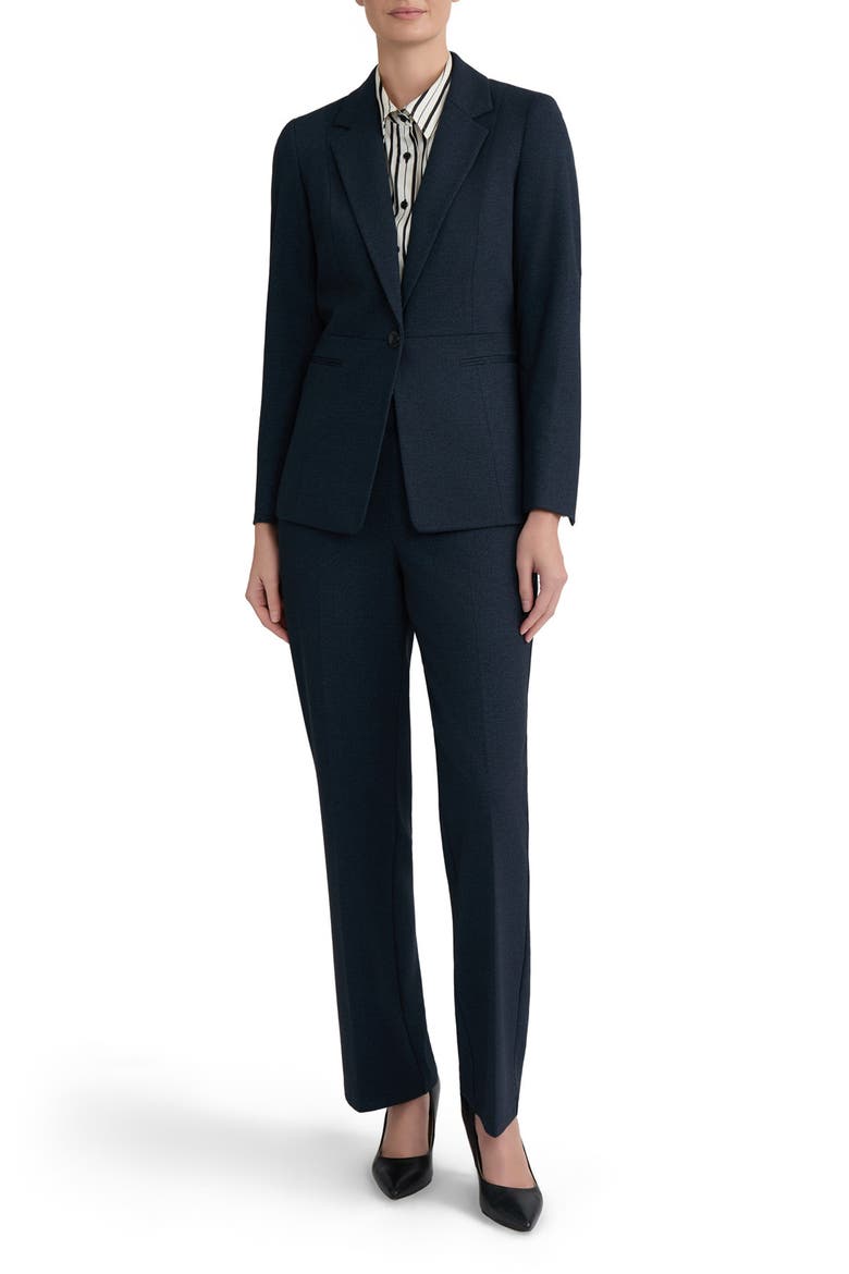 Notch Collar Waist Seam Blazer, Alternate, color, MID BLUE