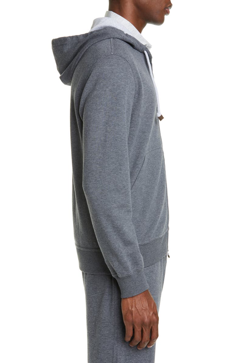 Brunello Cucinelli Leisure Hooded Cotton Blend Sweatshirt, Alternate, color, 