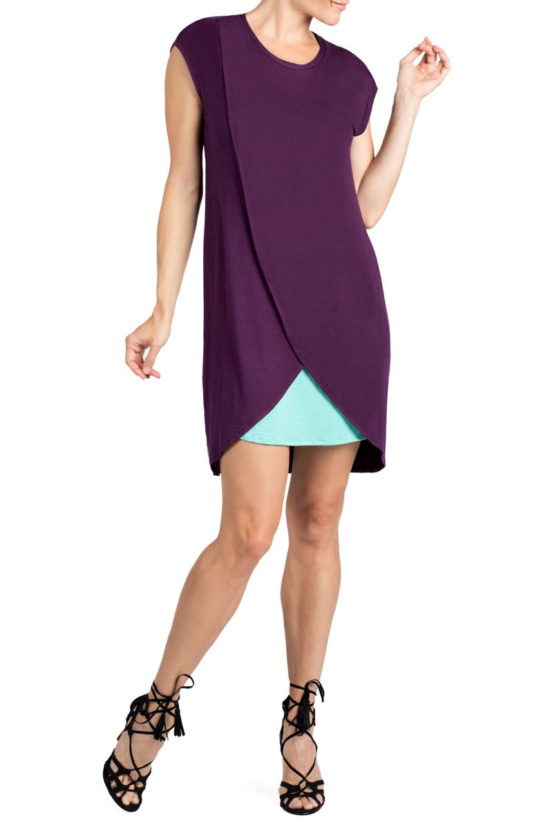 Savi Mom Lille Layered Maternity/Nursing Sheath Dress, Main, color, 