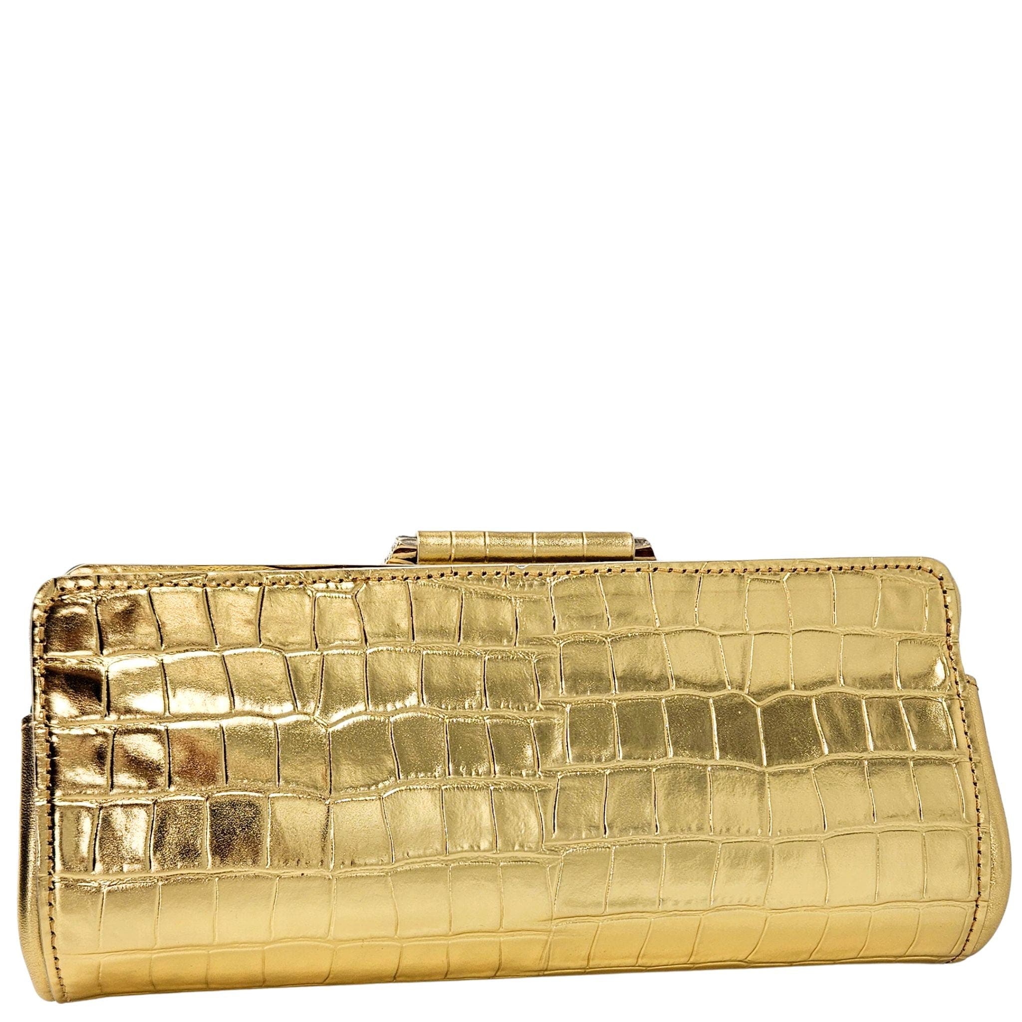 Moc Croc Clutch, Alternate, color, gold