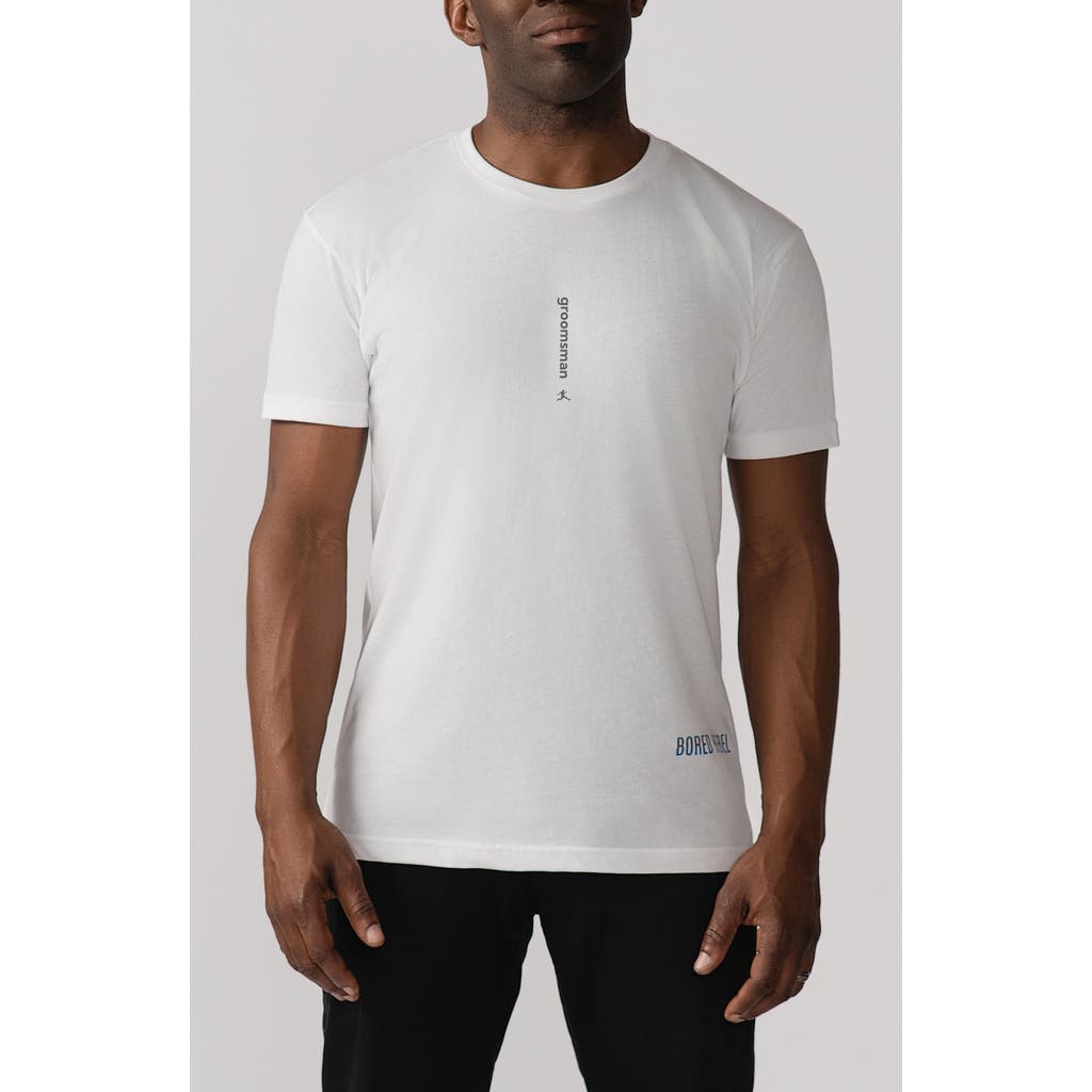 BORED REBEL Groomsman Crewneck Graphic Undershirt in White  product