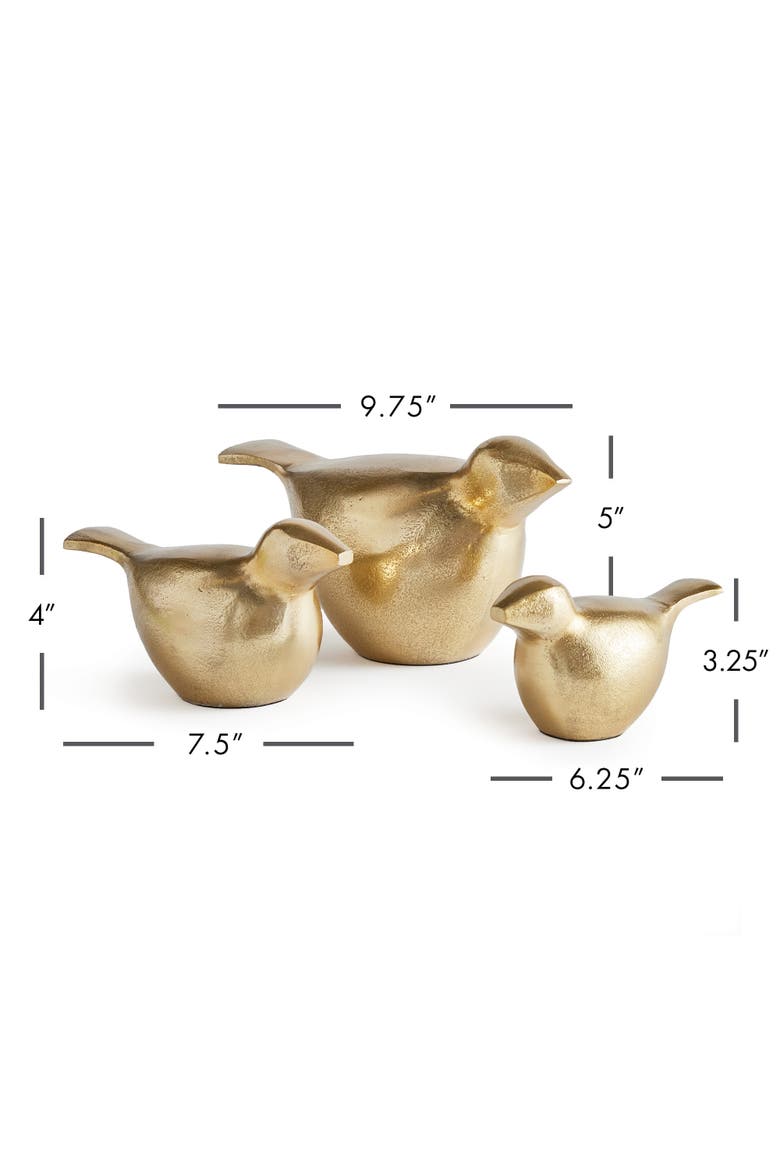 Birds Of A Feather Sculptures Decorative Objects Set of 3, Alternate, color, Gold
