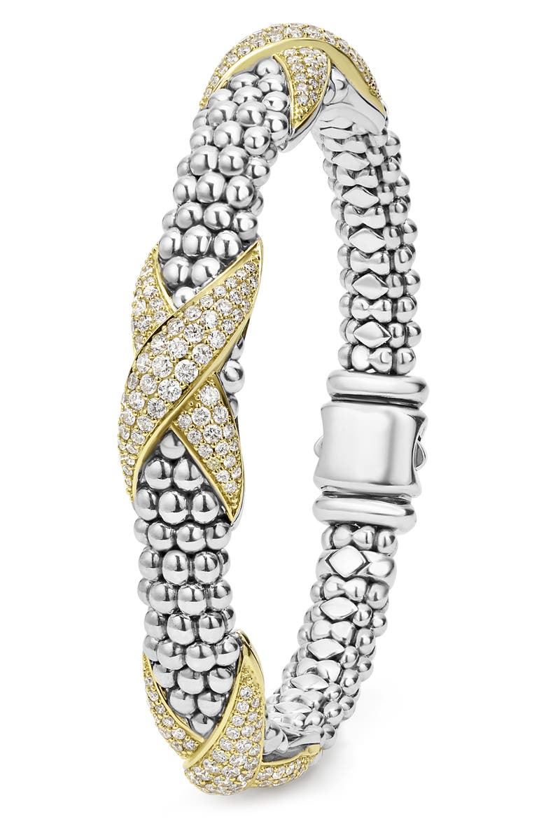 Embrace Pavé Diamond Station Bracelet, Alternate, color, SILVER