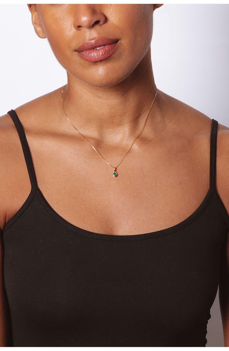 Set & Stones Teardrop Birthstone Pendant Necklace, Alternate, color, Gold / April