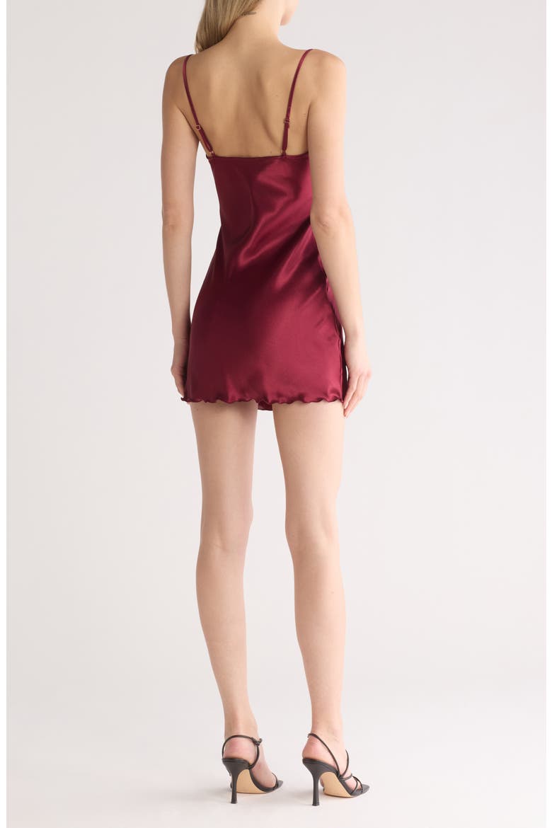 Satin Cowl Neck Slip Dress, Alternate, color, WINE