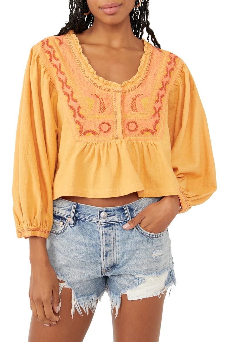 Iggie Embroidered Blouse, Main, color, CAIRO COMBO