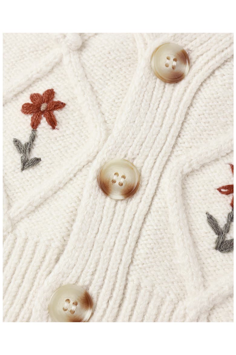 Embroidered Boxy Crop Cardigan, Alternate, color, WINTER DAISY EMBROIDERY