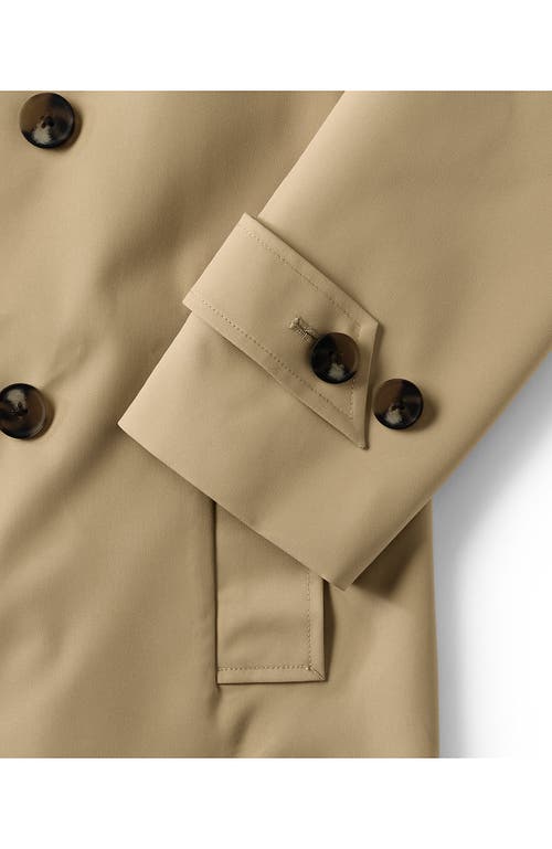 Lands' End Squall Waterproof Modern Trench Coat In Desert Tan