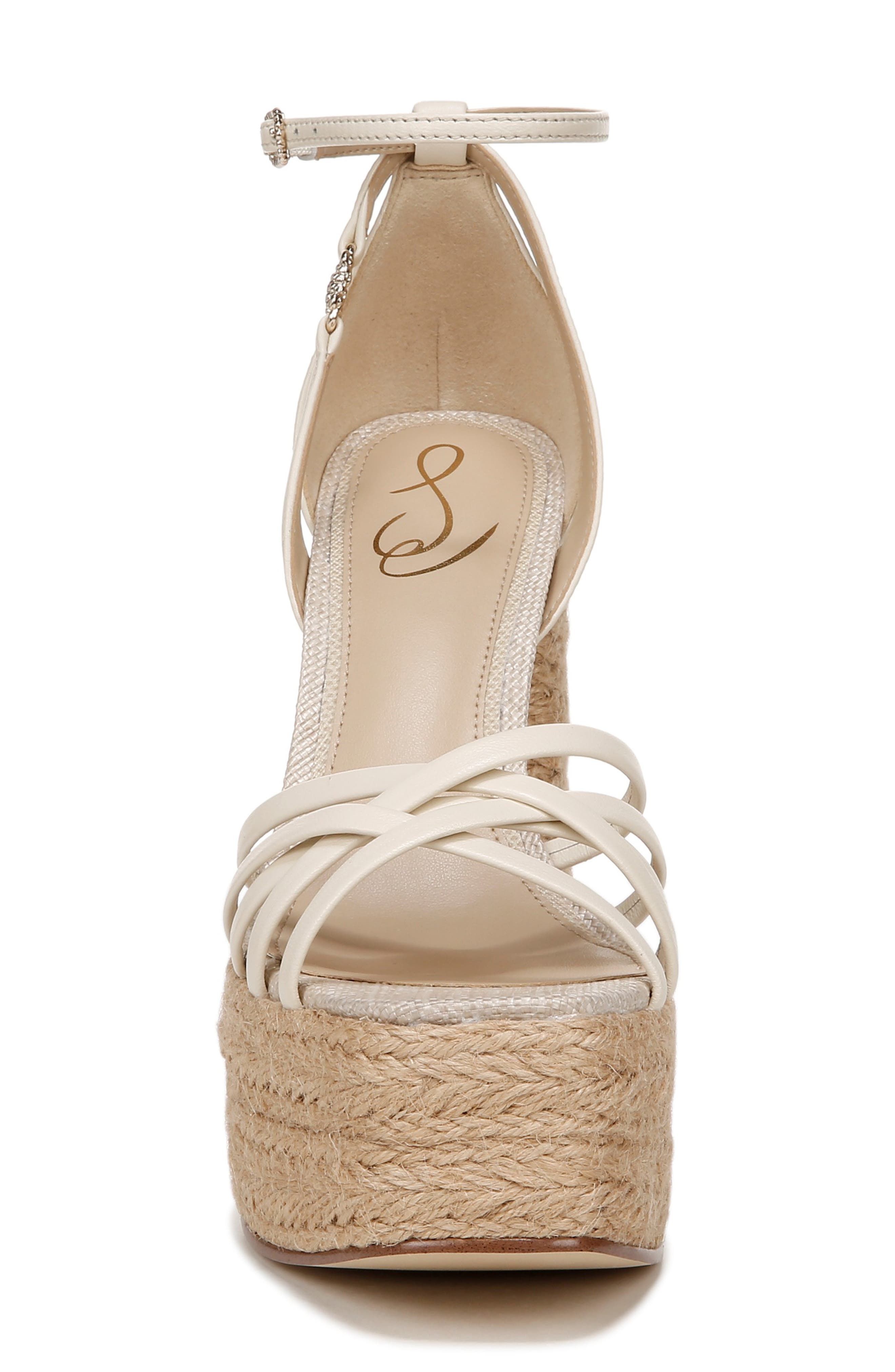 Sam Edelman Kade Ankle Strap Espadrille Platform Sandal, Alternate, color, Modern Ivory