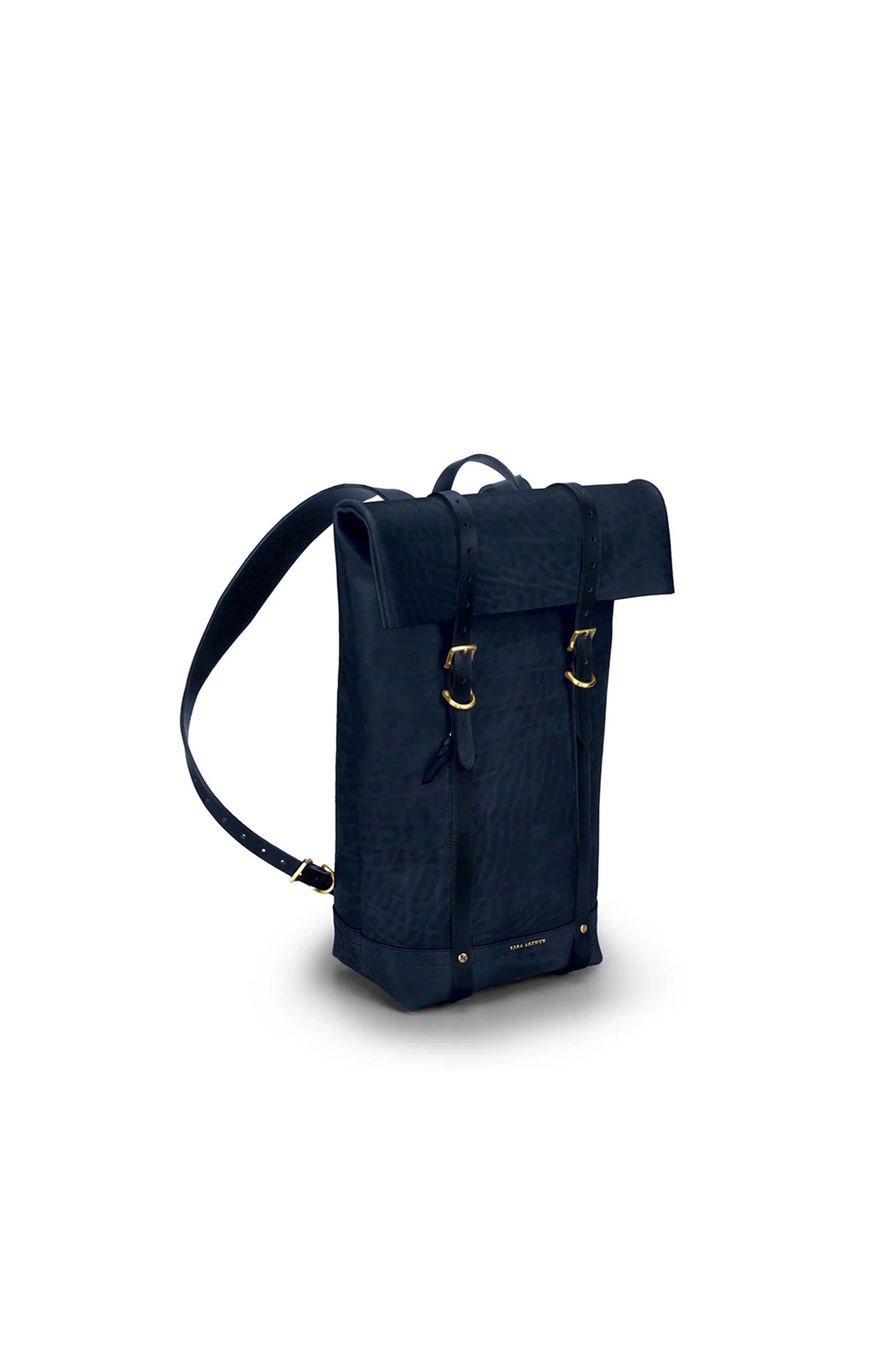 Ezra Arthur Keystone Leather Rucksack, Alternate, color, Navy