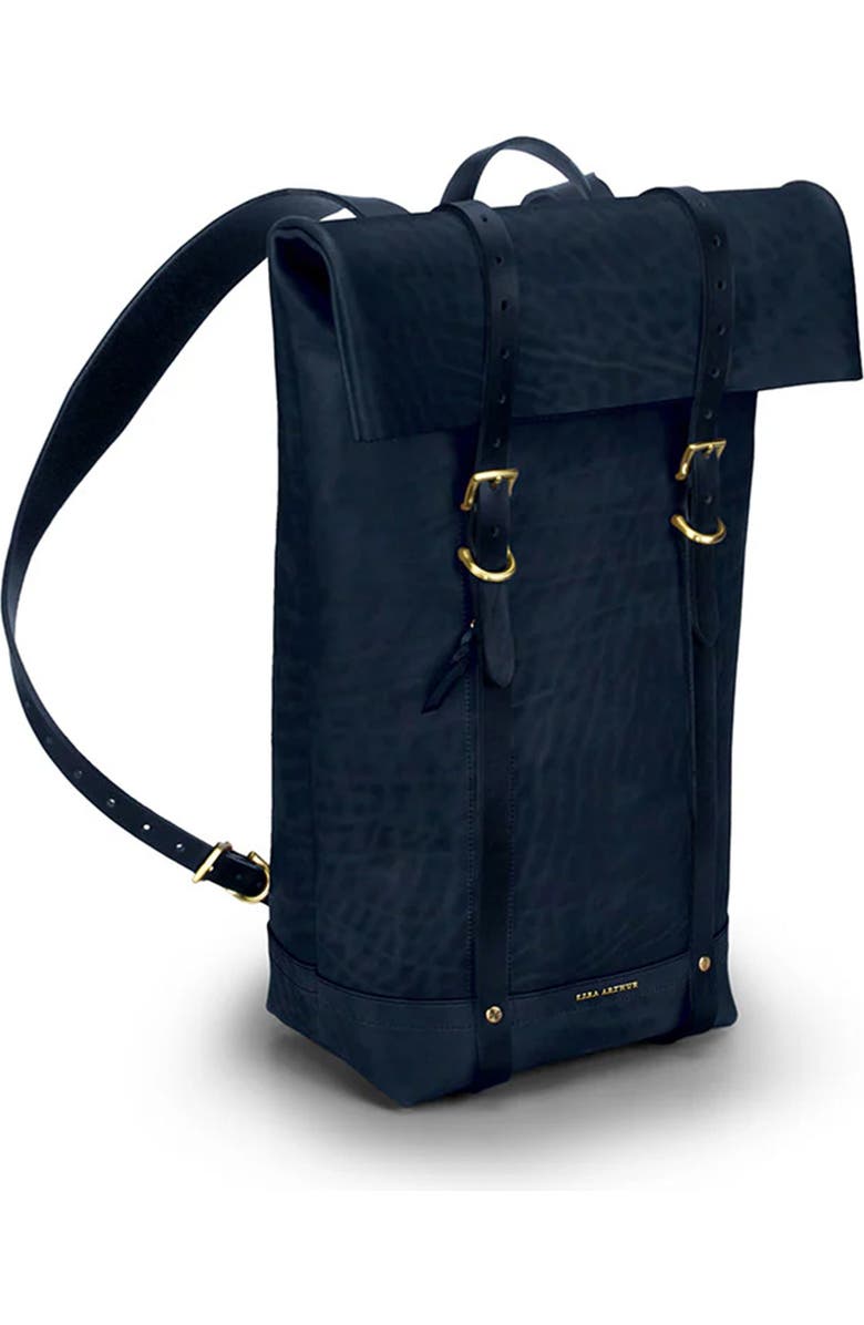 Ezra Arthur Keystone Leather Rucksack, Alternate, color, Navy