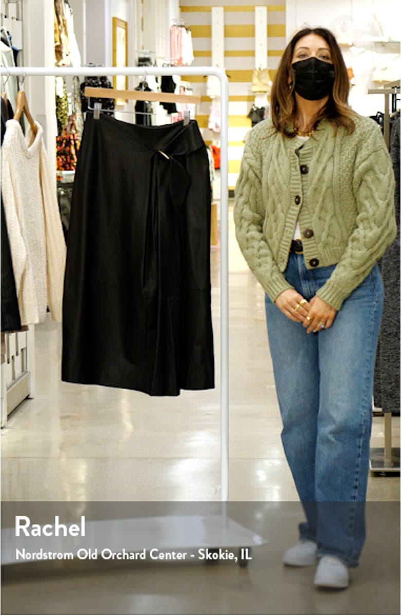 Wavy Buckle Leather Midi Skirt, sales video thumbnail