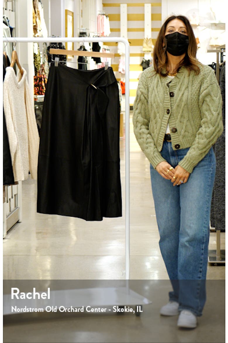 Wavy Buckle Leather Midi Skirt video
