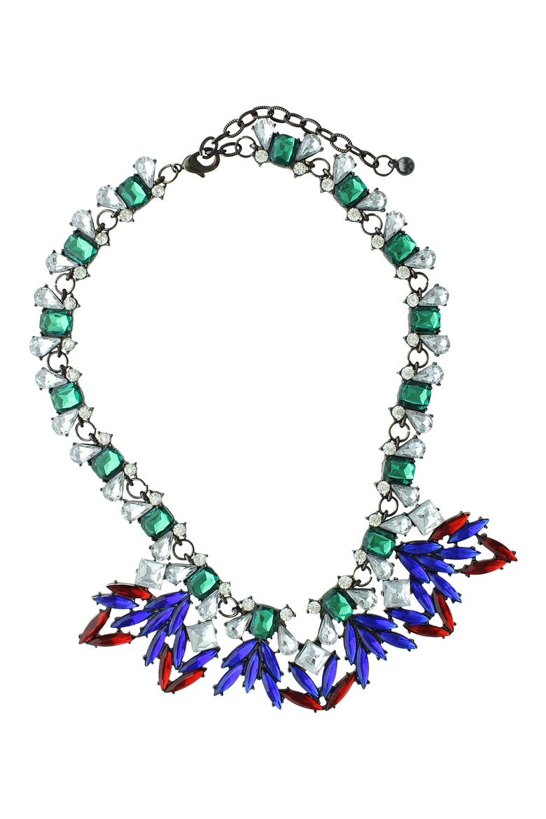 Everly Cluster Collar Statement Necklace, Main, color, SILVER