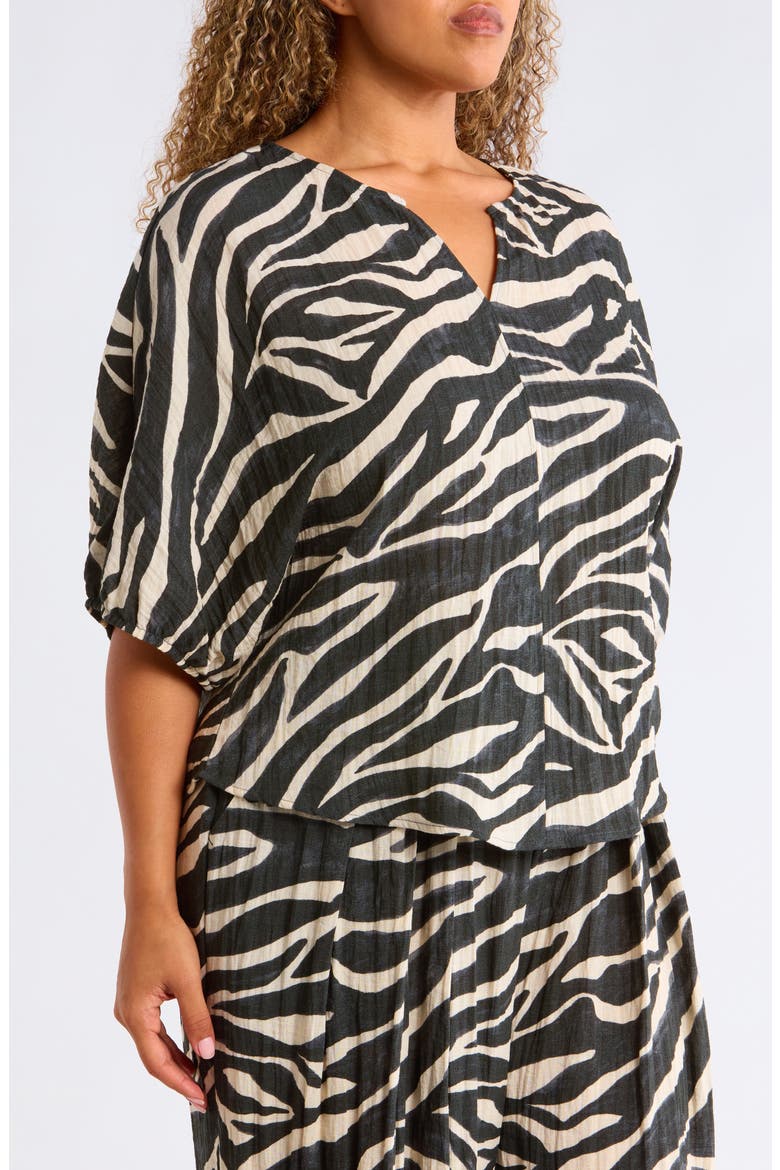 Dolman Bubble Sleeve Top, Alternate, color, CHARCOAL/ ECRU