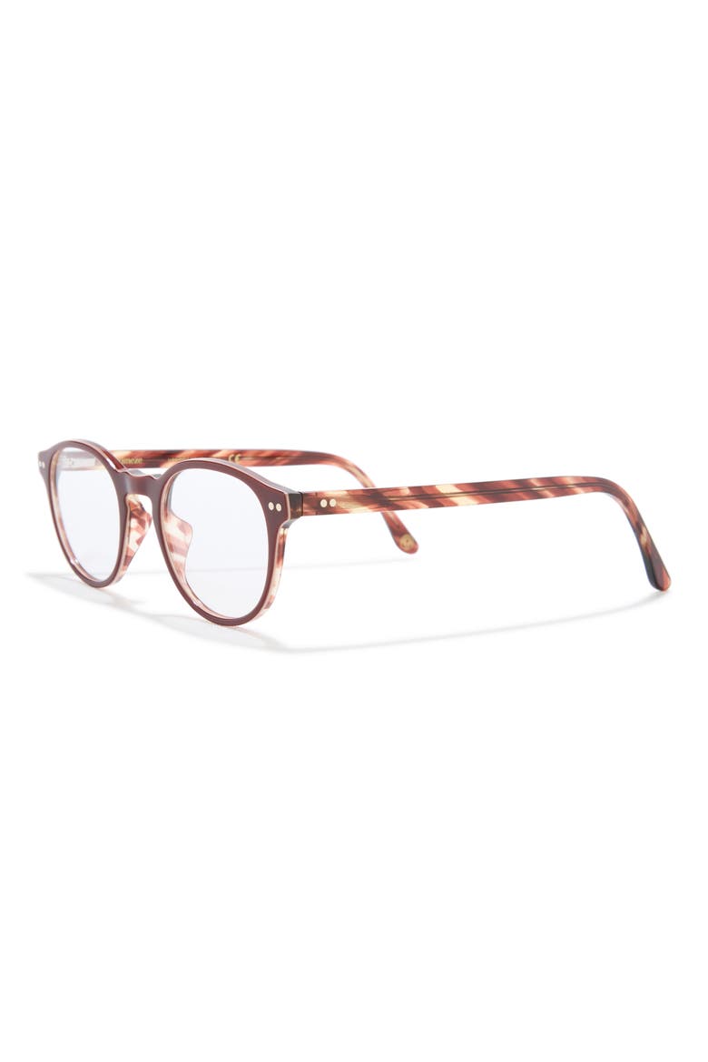 48mm Round Optical Glasses, Alternate, color, BURGUNDY TRANSPARENT