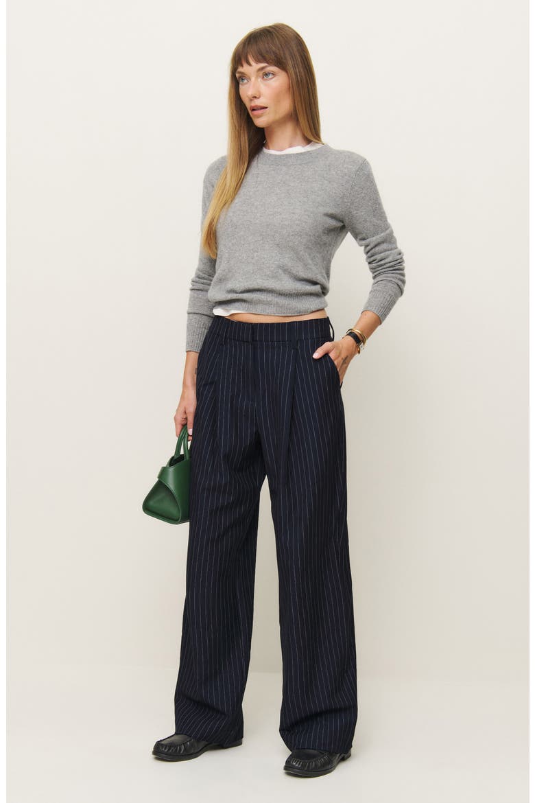 Alex Wide Leg Linen Pants, Alternate, color, MIDNIGHT STRIPE
