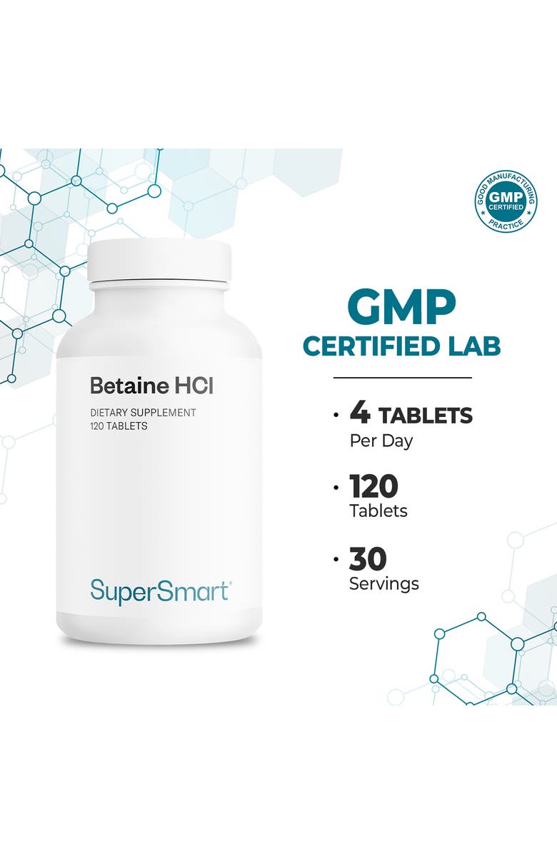 SuperSmart Betaine HCI 2600mg per Day, Alternate, color, NO COLOR