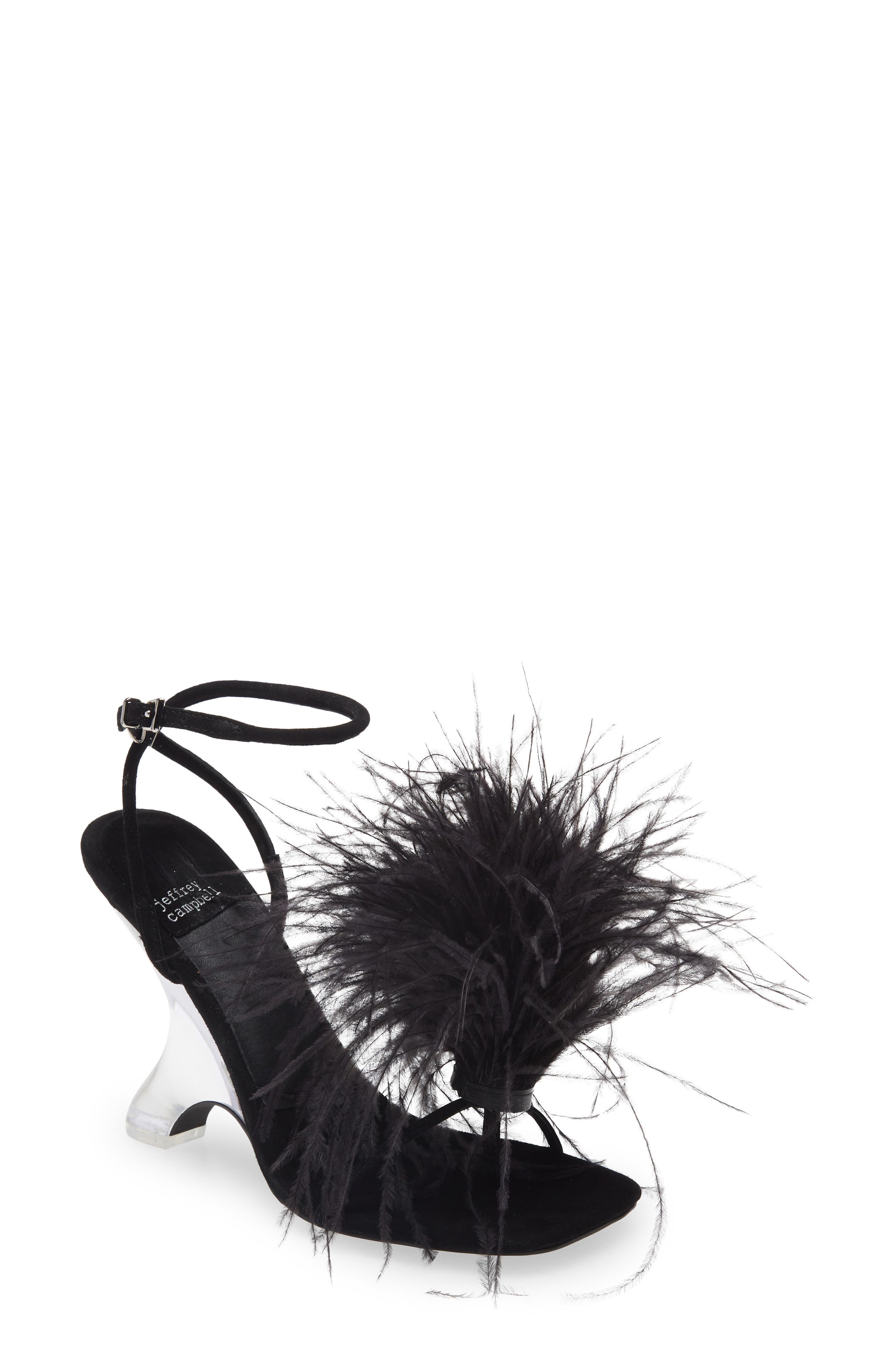 Jeffrey Campbell Flirt-Alot Feather Sandal, Main, color, 