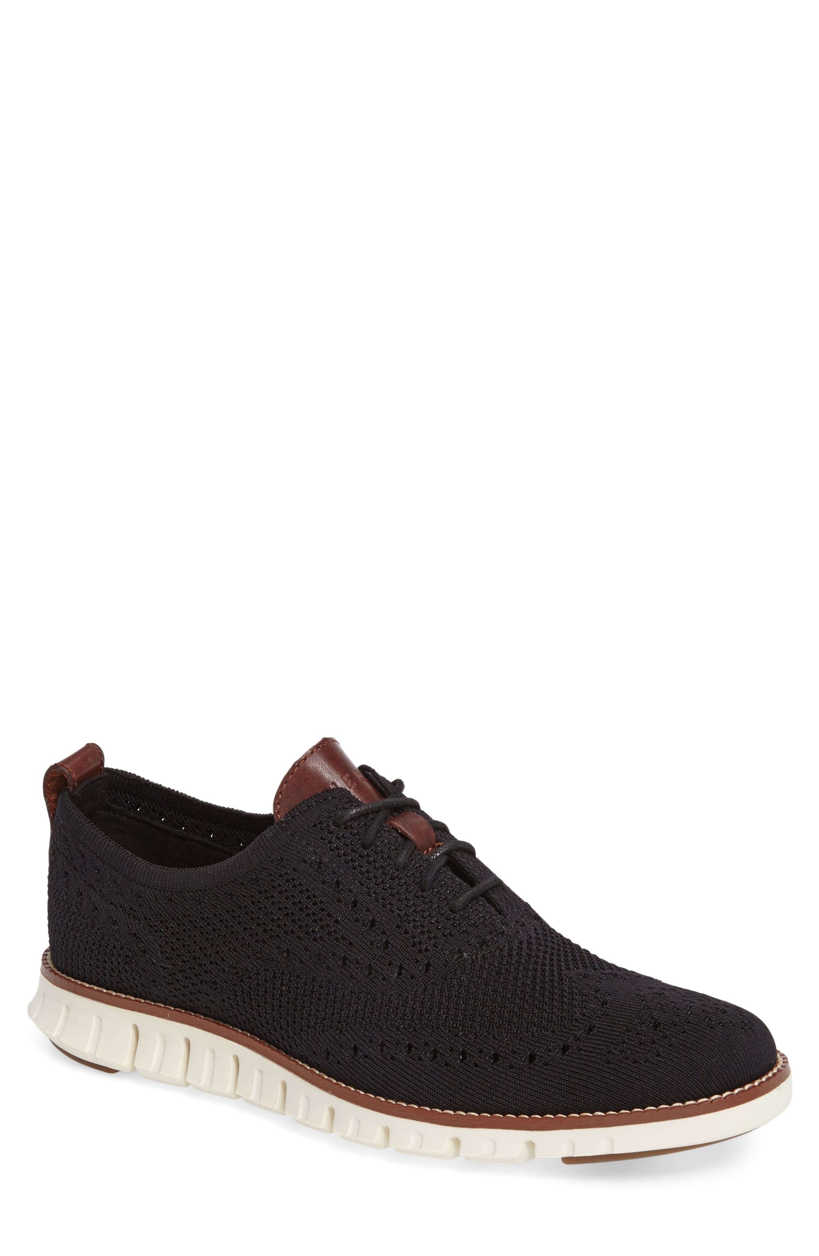 Cole Haan ZeroGrand Stitchlite Wing Oxford, Main, color, Black/ Ivory