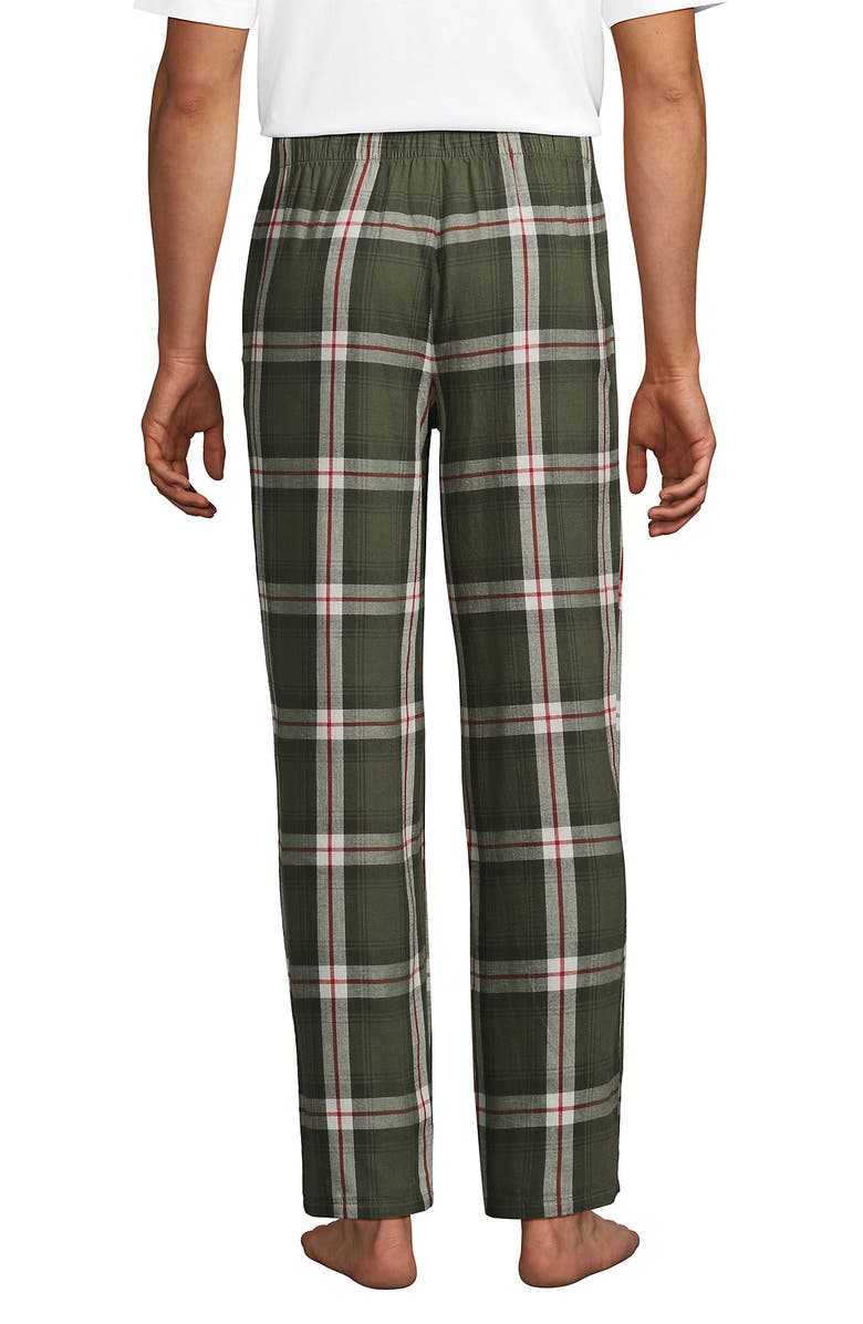 Lands' End Flannel Pajama Pants, Alternate, color, River Stone Green Plaid